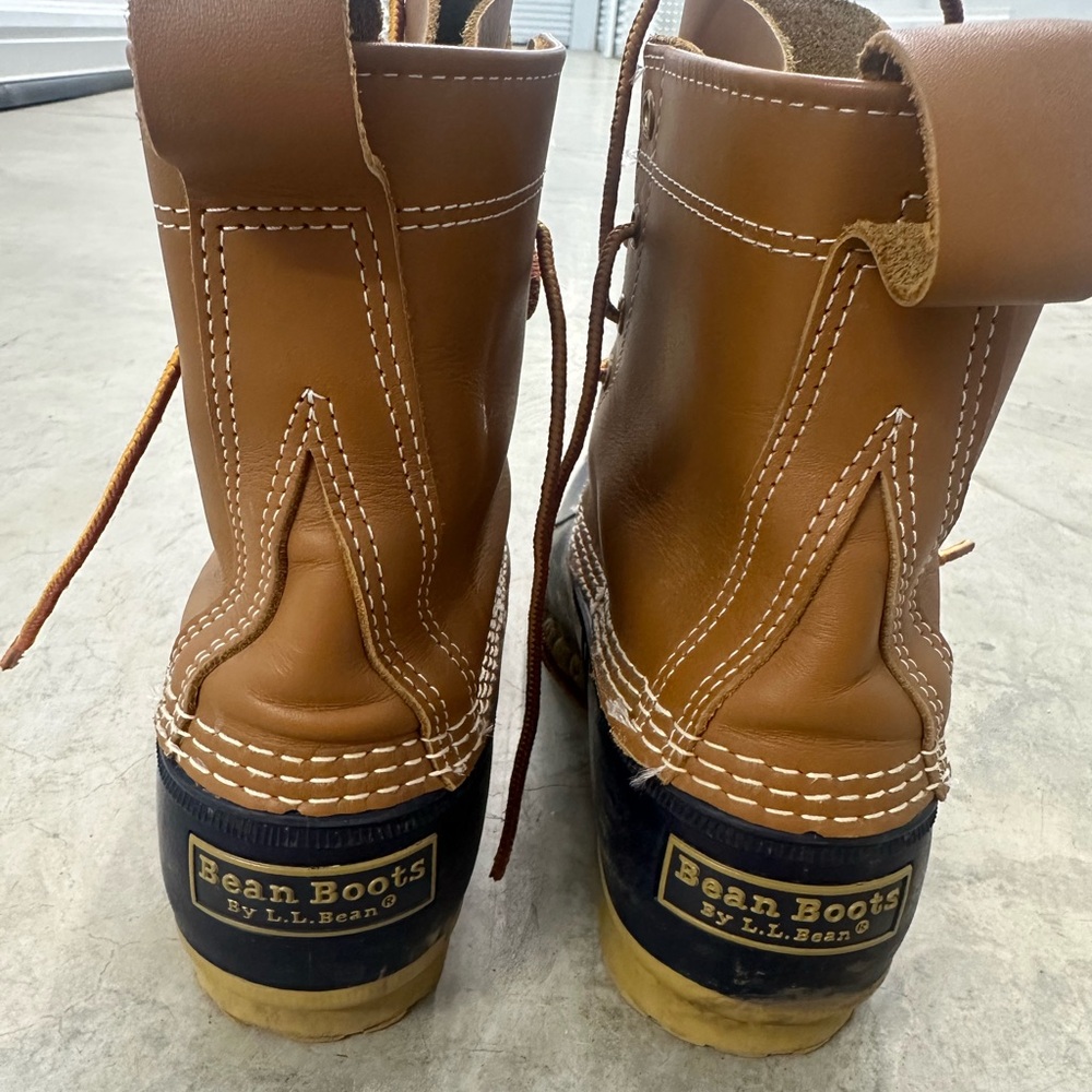L.L. Bean Tan and Black Leather Bean Boots